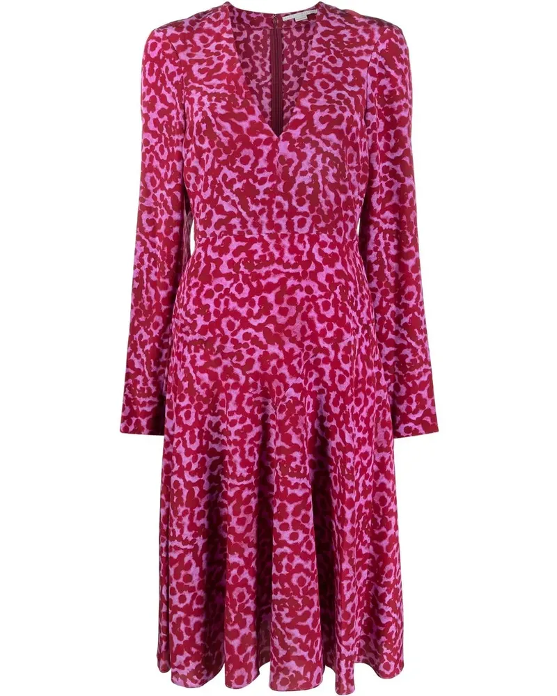 Stella McCartney Seidenkleid mit abstraktem Print - Rosa Rosa