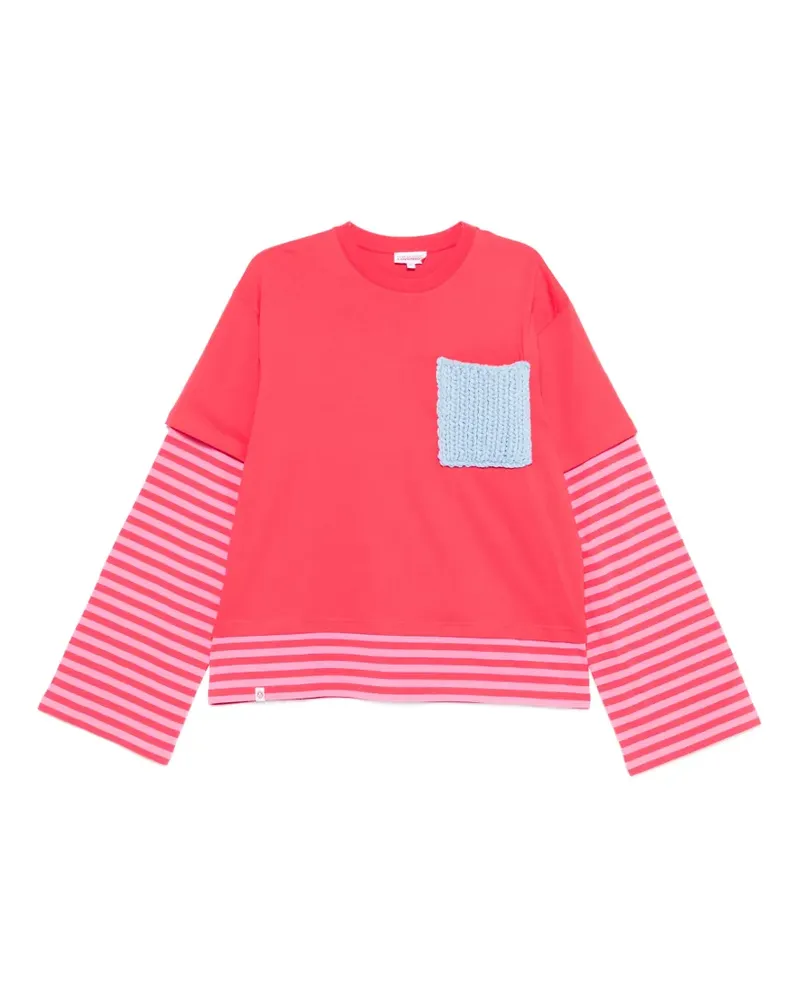 Charles Jeffrey Loverboy T-Shirt mit gestreiften Ärmeln - Rot Rot