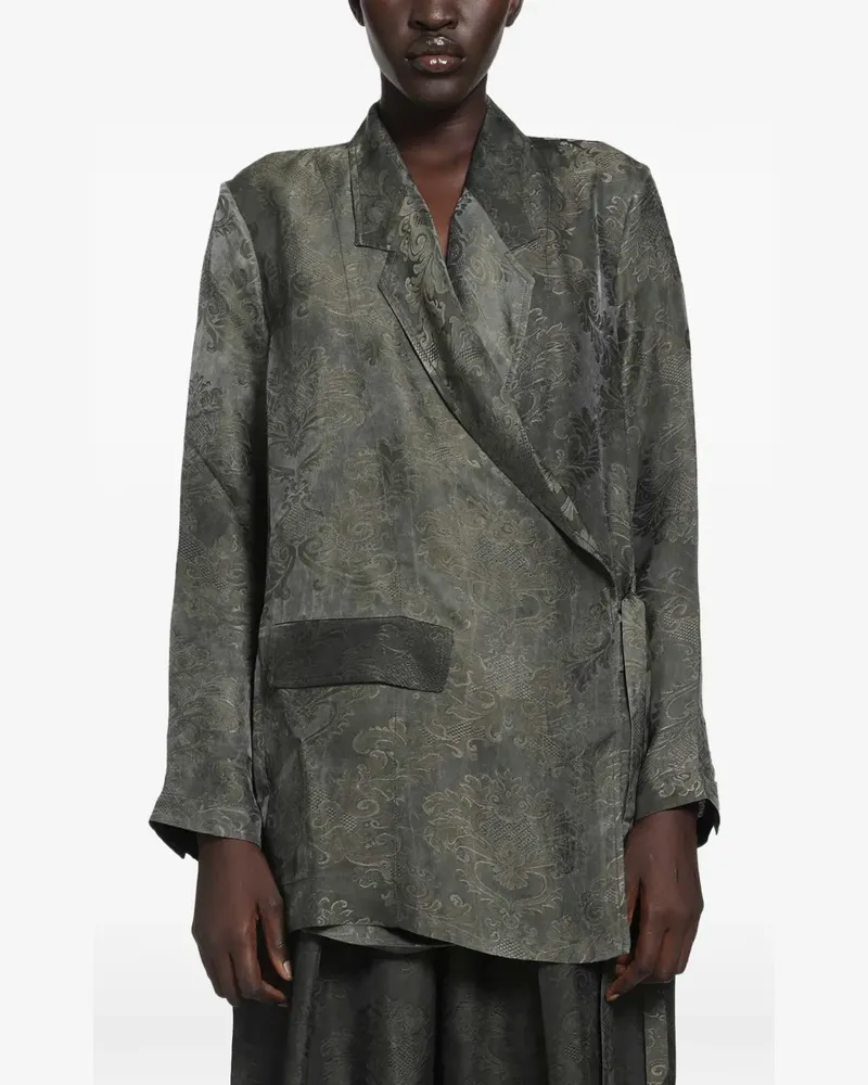 Uma Wang Blazer mit Wickelverschluss - Grün Grün