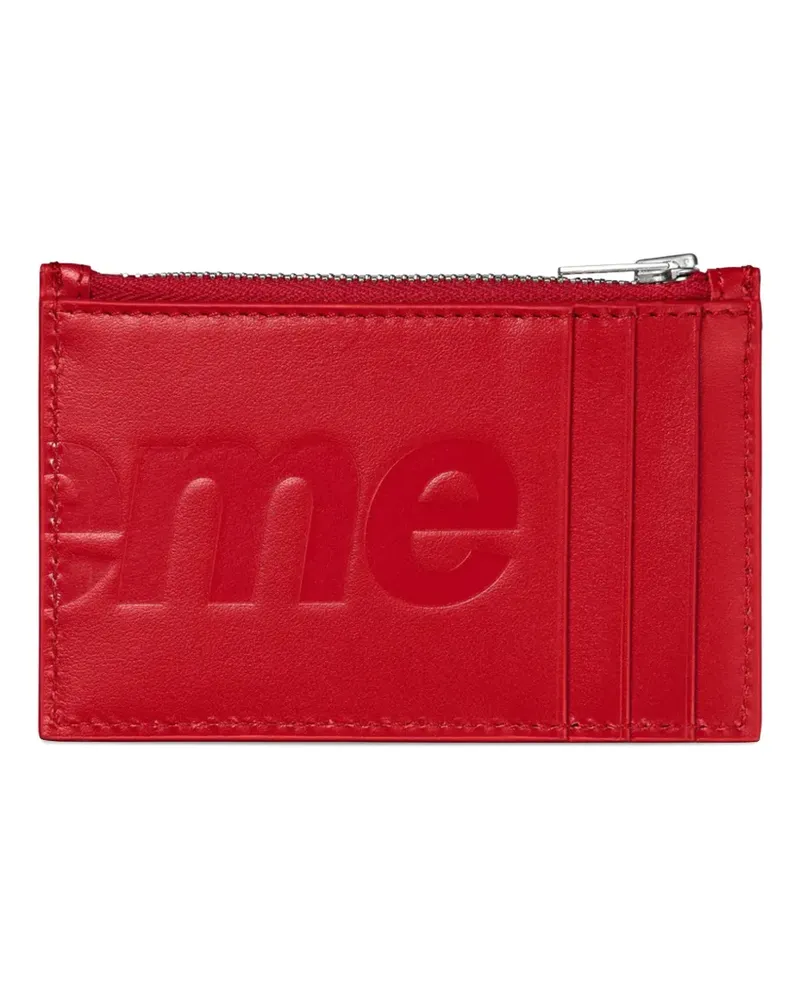 Supreme Being embossed-logo leather card holder - Rot Rot