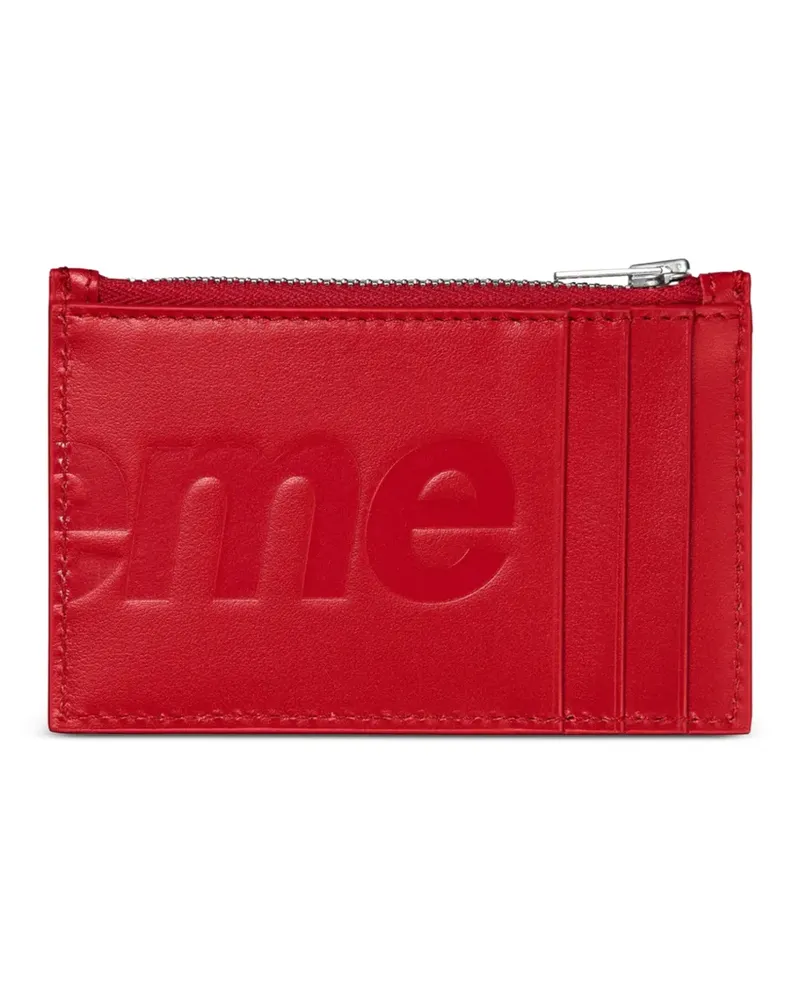 Supreme Being embossed-logo leather card holder - Rot Rot