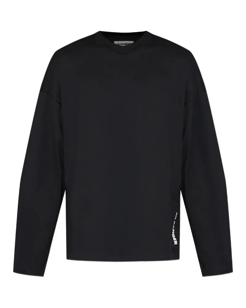 Jil Sander logo-print long-sleeve T-shirt - Schwarz Schwarz