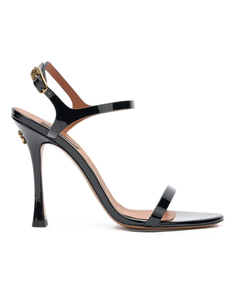 Roberto Cavalli Sandalen aus Lackleder mit RC-Monogramm - Schwarz Schwarz