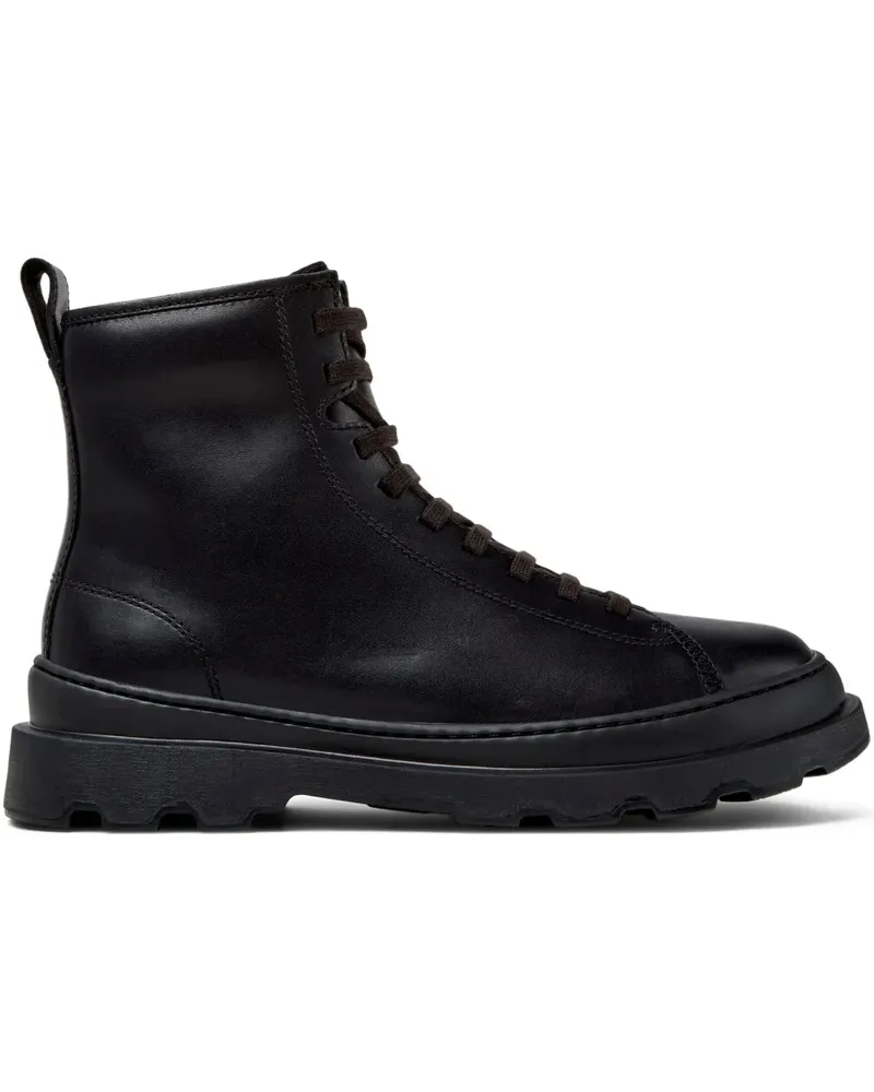 Camper Stiefel mit Schnürung - Schwarz Schwarz