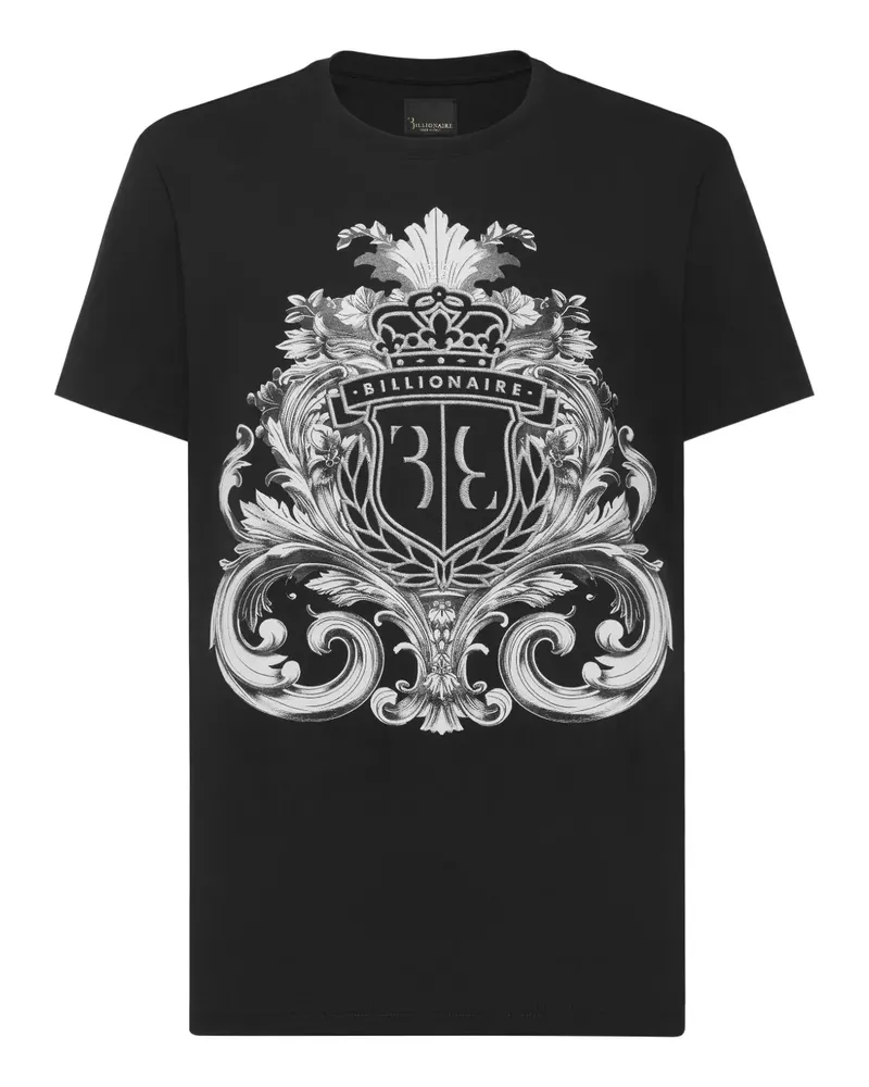 Billionaire T-Shirt mit Wappen-Print - Schwarz Schwarz
