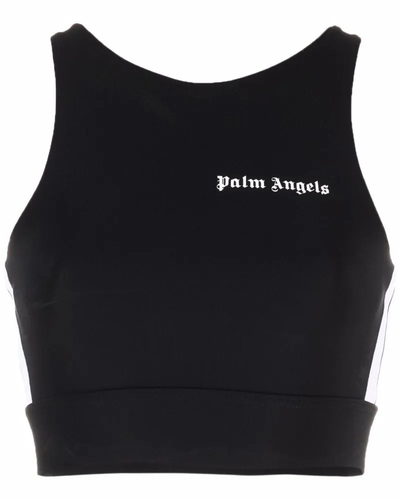Palm Angels Cropped-Top mit Logo - Schwarz Schwarz
