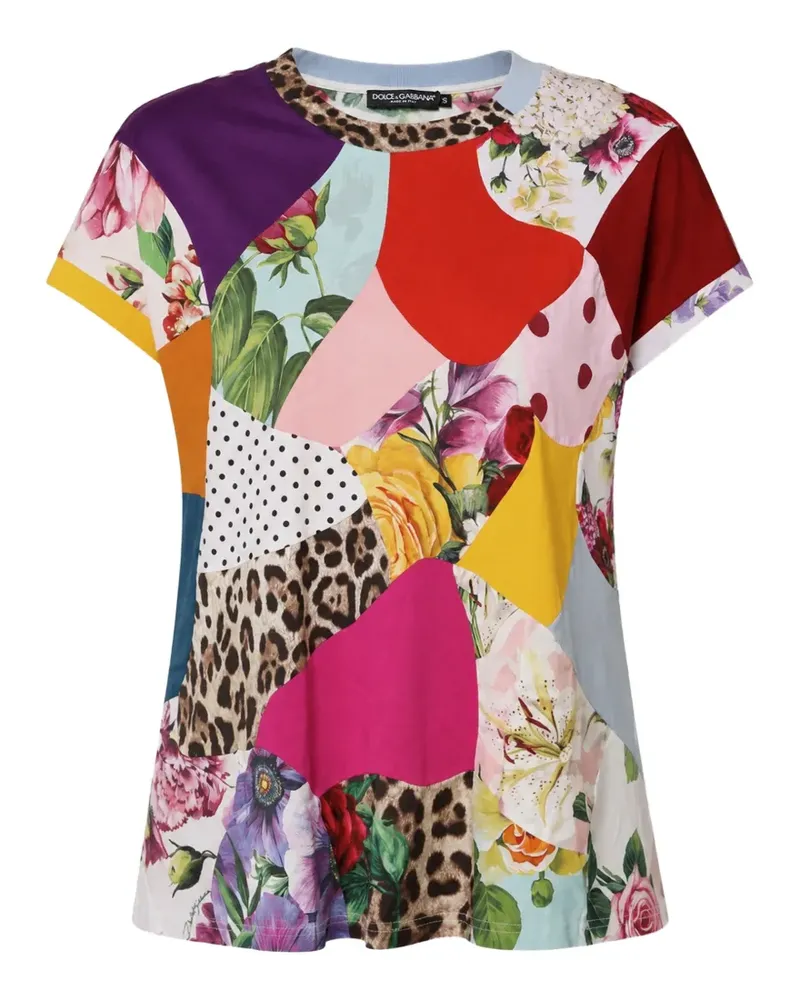 Dolce & Gabbana T-Shirt im Patchwork-Look - Nude Nude