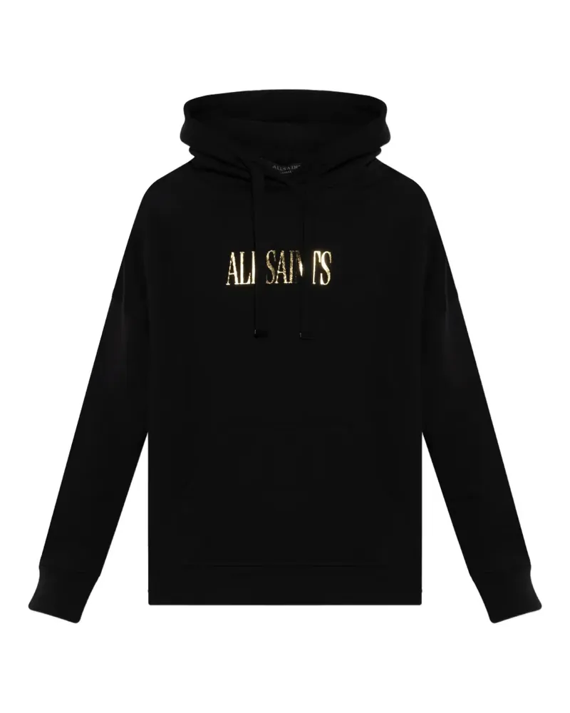 AllSaints Hoodie aus Bio-Baumwolle mit Logo-Print - Schwarz Schwarz