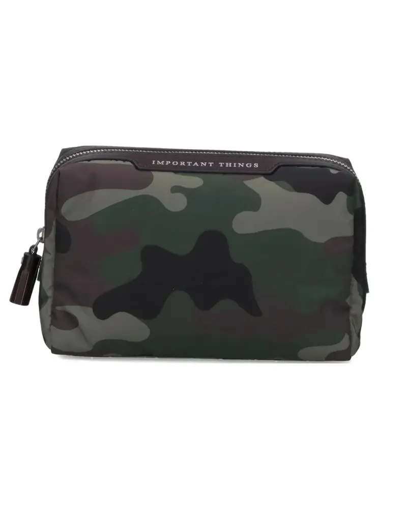 Anya Hindmarch camouflage zip clutch bag - Grün Grün