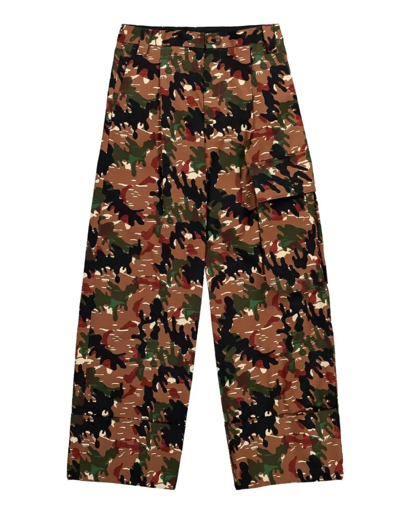 Walter van Beirendonck Major camouflage pocket trousers - Braun Braun