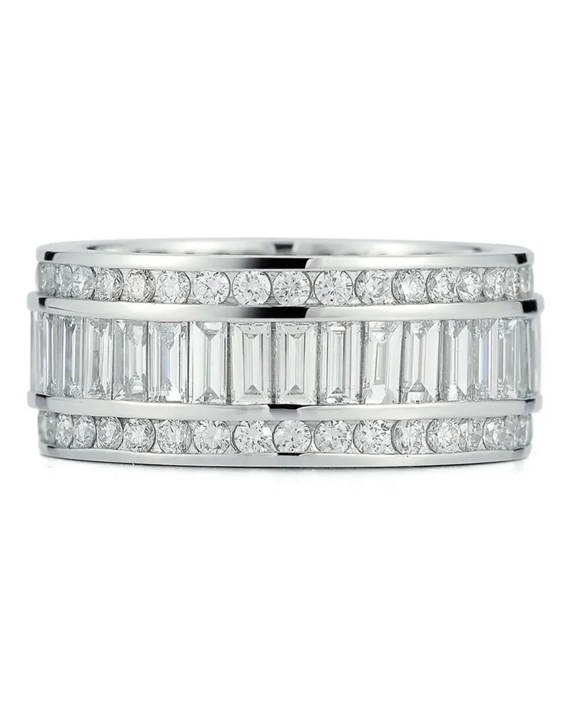 MATEO Ring im Layering-Look mit Diamanten - Silber Silber