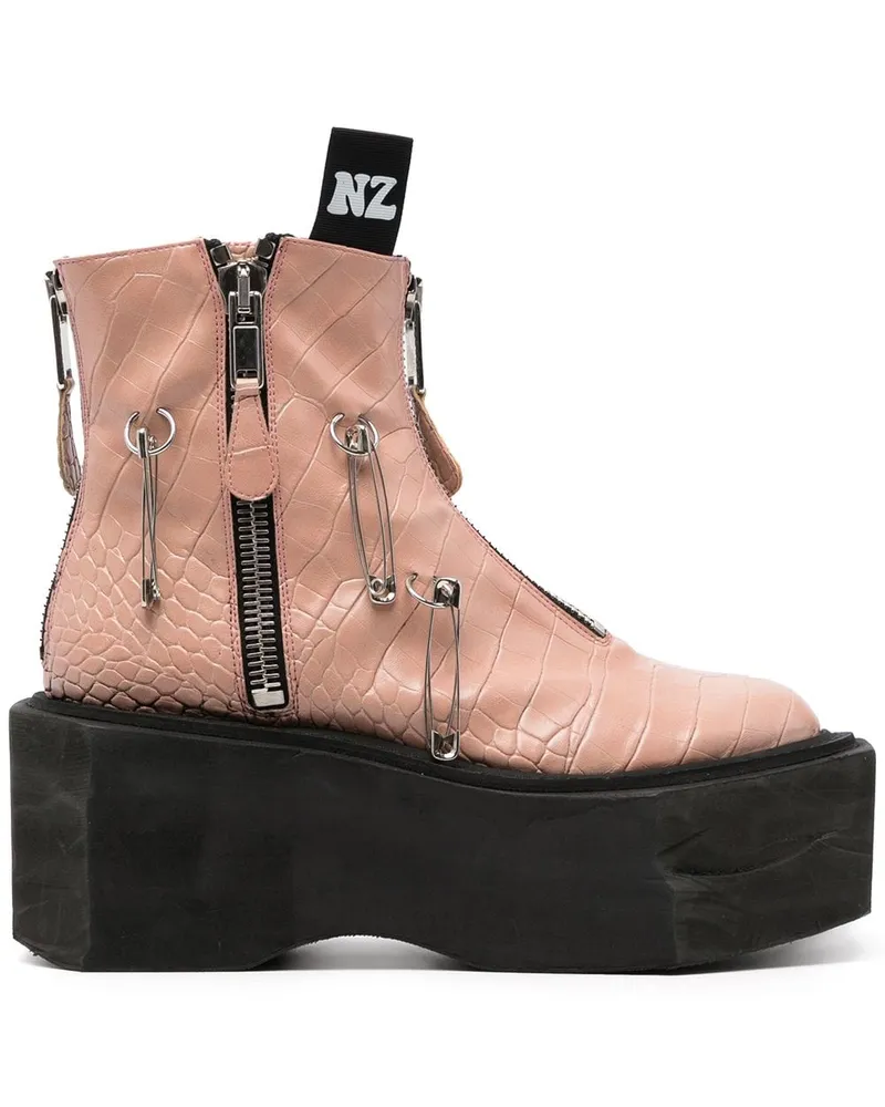 Natasha Zinko Plateau-Stiefel mit Ringen - Rosa Rosa