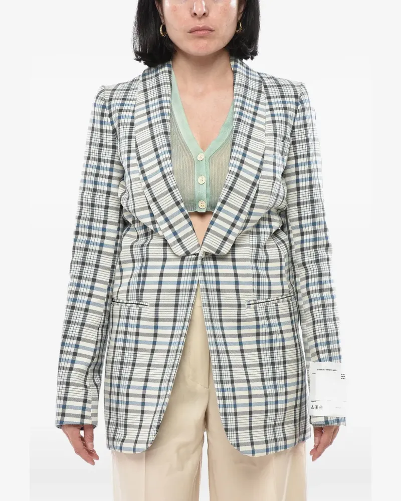 OFF-WHITE check-pattern blazer - Weiß Weiß