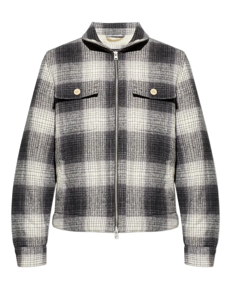 AllSaints Matheson Jacke mit Karomuster - Schwarz Schwarz