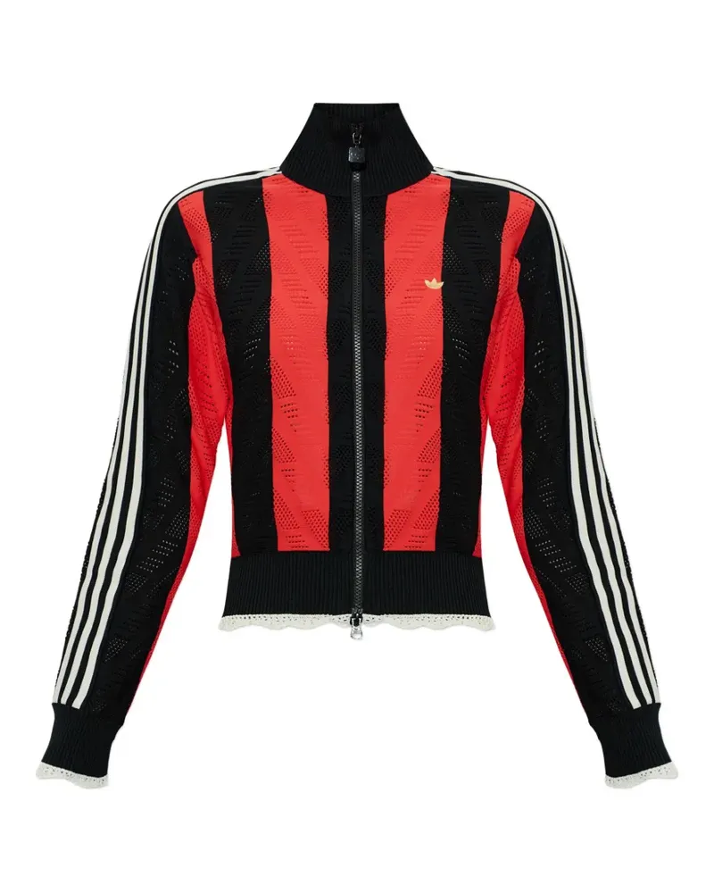 adidas striped logo-appliqué cardigan - Rot Rot