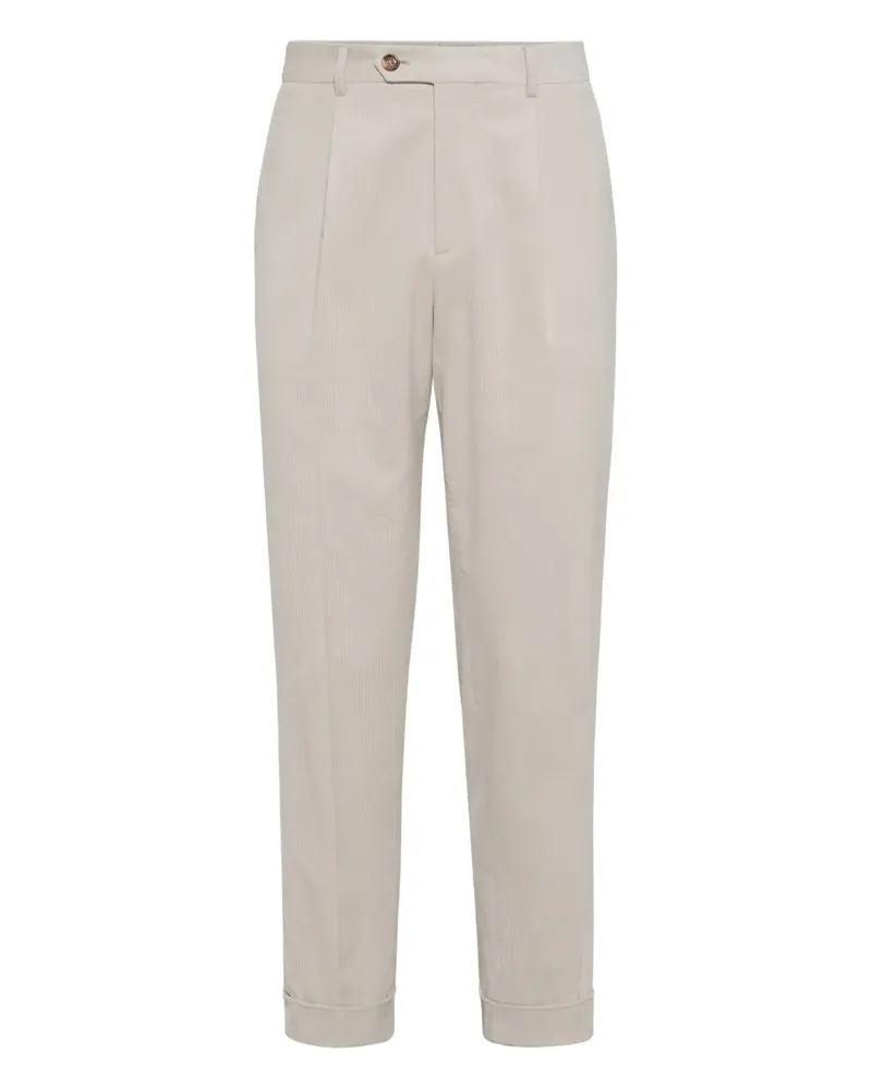 Brunello Cucinelli Klassische Bundfaltenhose - Weiß Weiß
