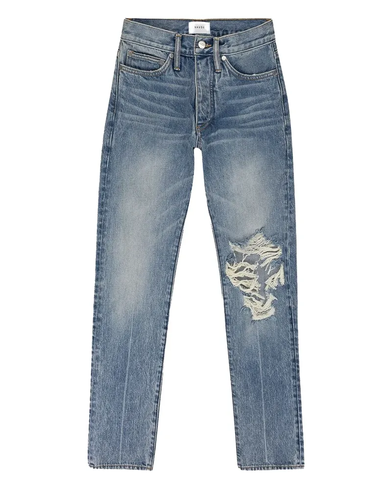 RHUDE Jeans in Distressed-Optik - Blau Blau