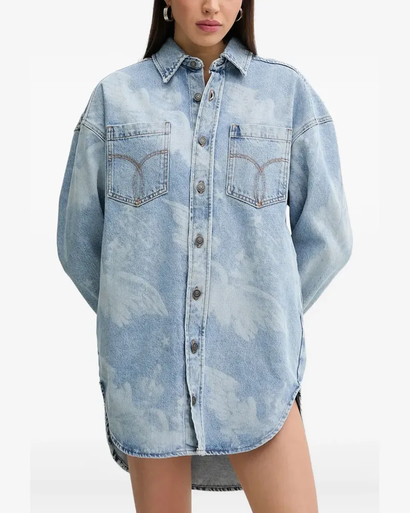 Fiorucci Jeans-Hemdkleid mit Engels-Print - Blau Blau