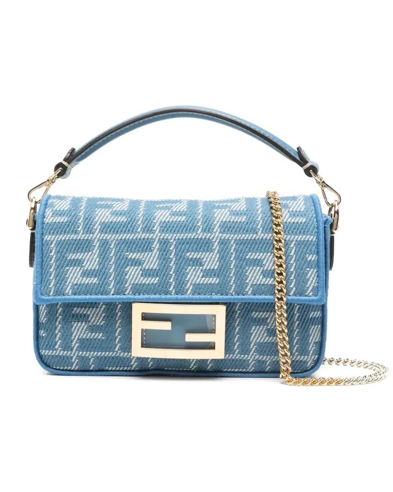 Fendi Mini Baguette Umhängetasche - Blau Blau