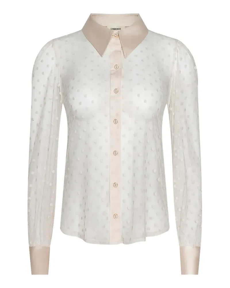 L'Agence Sophia polka-dot blouse - Nude Nude