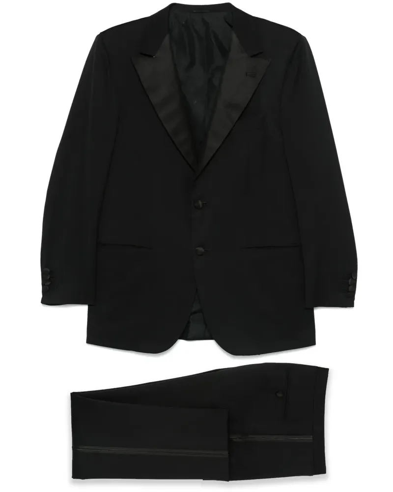 Kiton Einreihiger Anzug - Schwarz Schwarz