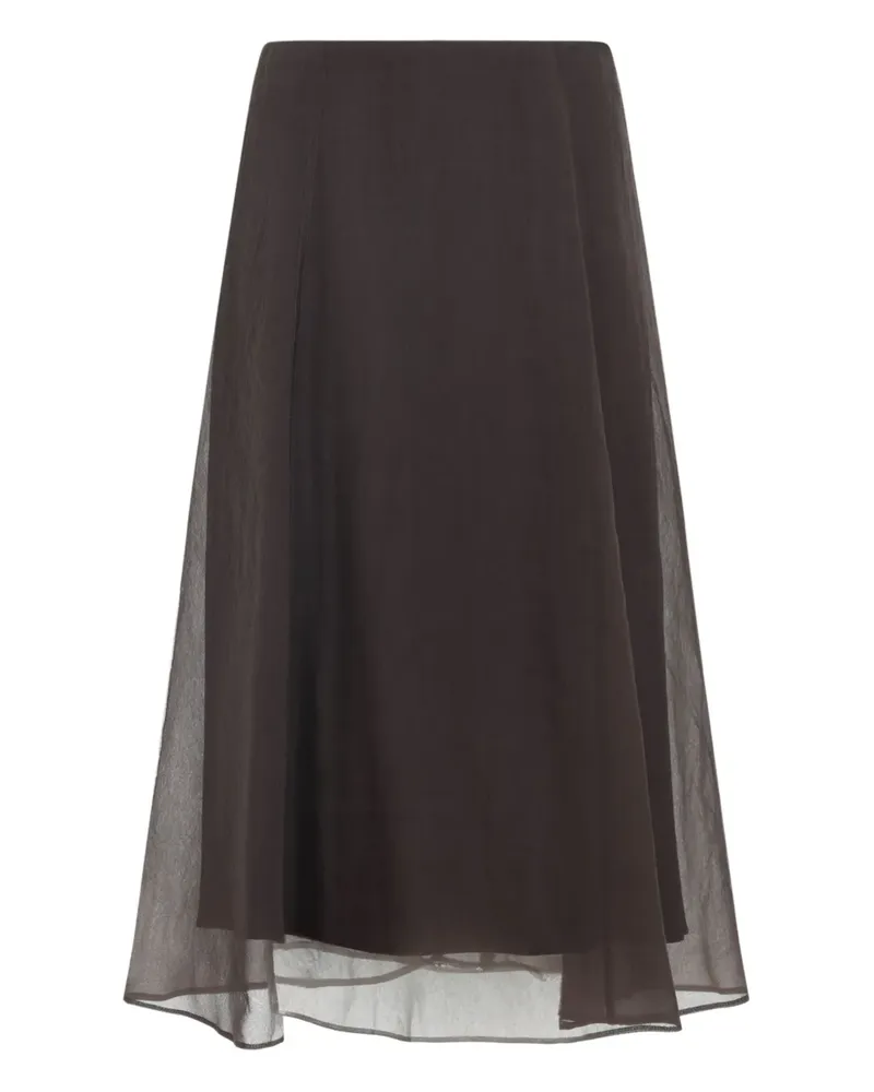 Brunello Cucinelli Rock in A-Linie - Braun Braun