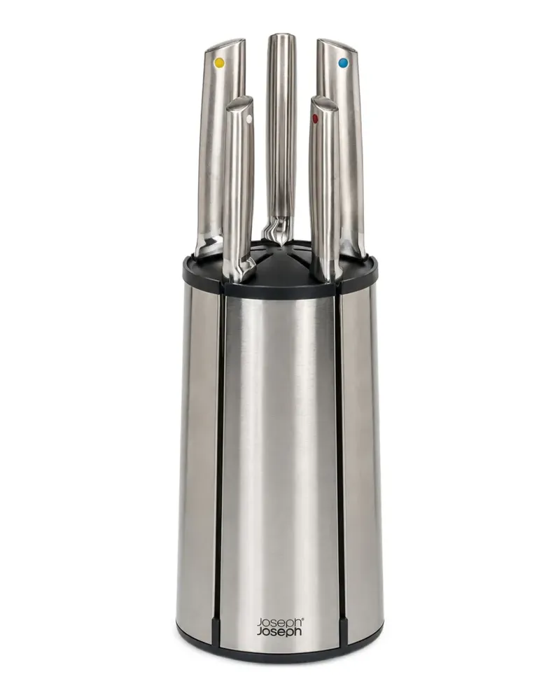 Joseph Joseph Elevate™ Messerblock-Set aus Stahl (5er-Set) - Silber Silber