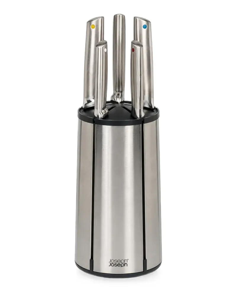 Joseph Joseph Elevate™ Messerblock-Set aus Stahl (5er-Set) - Silber Silber