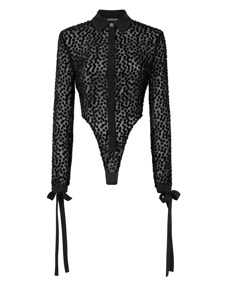 Roberto Cavalli Body mit V-Ausschnitt - Schwarz Schwarz