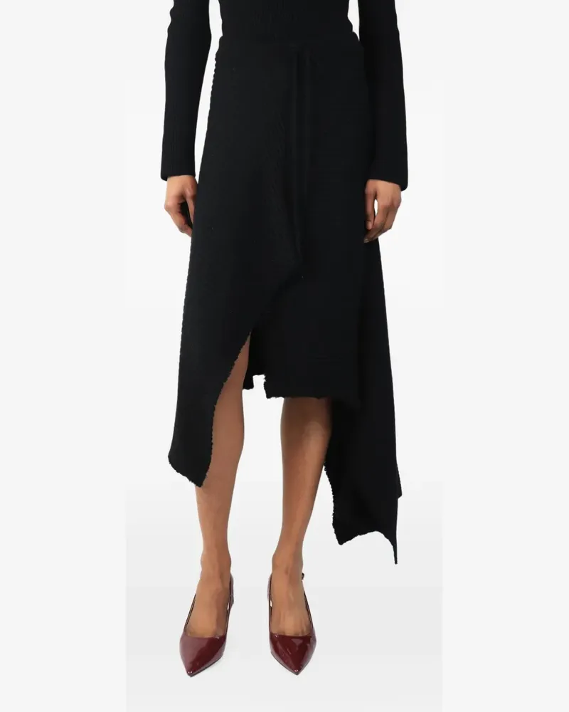 Marques ' Almeida rib-knit asymmetric skirt - Schwarz Schwarz