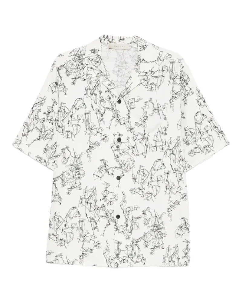 QASIMI Gemustertes Hemd - Weiß Weiß