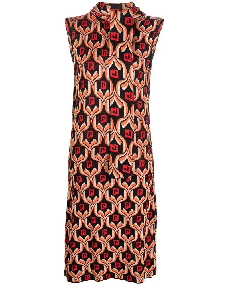 Paco Rabanne Kleid mit Muster - Schwarz Schwarz