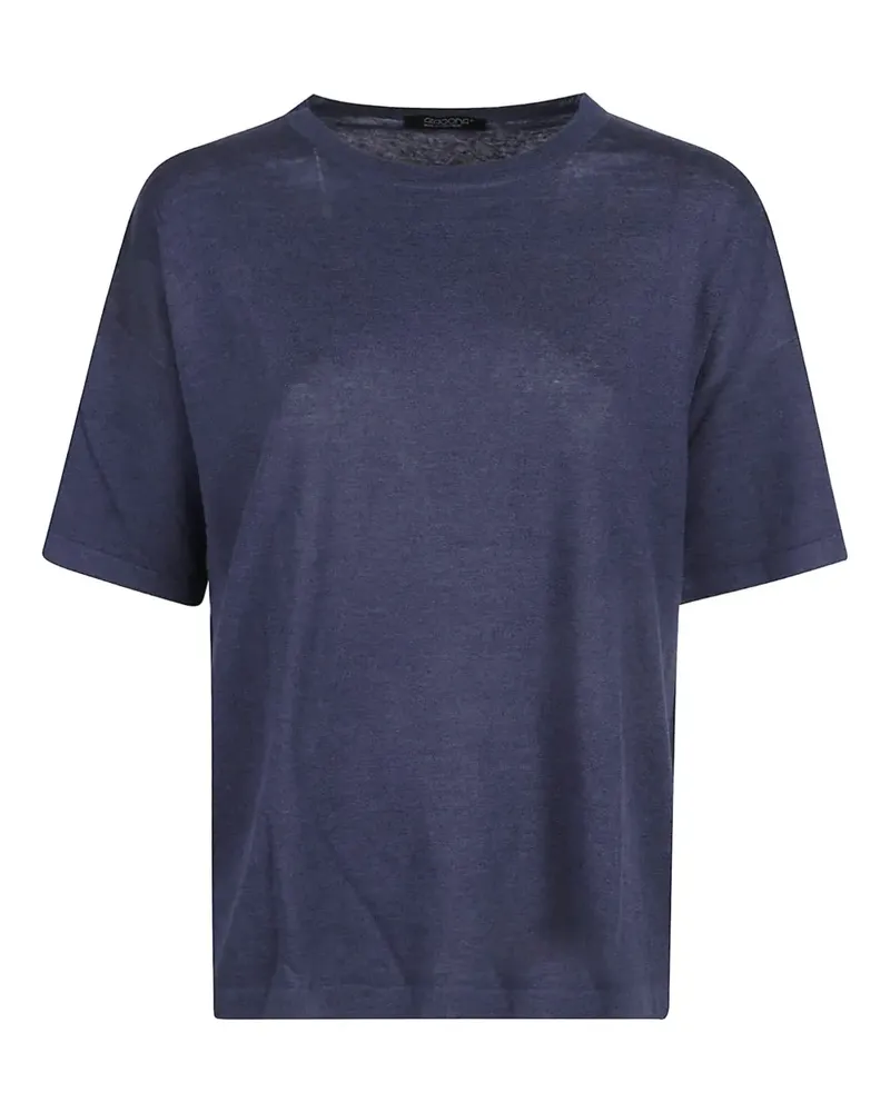 ARAGONA T-Shirt aus Leinen - Blau Blau