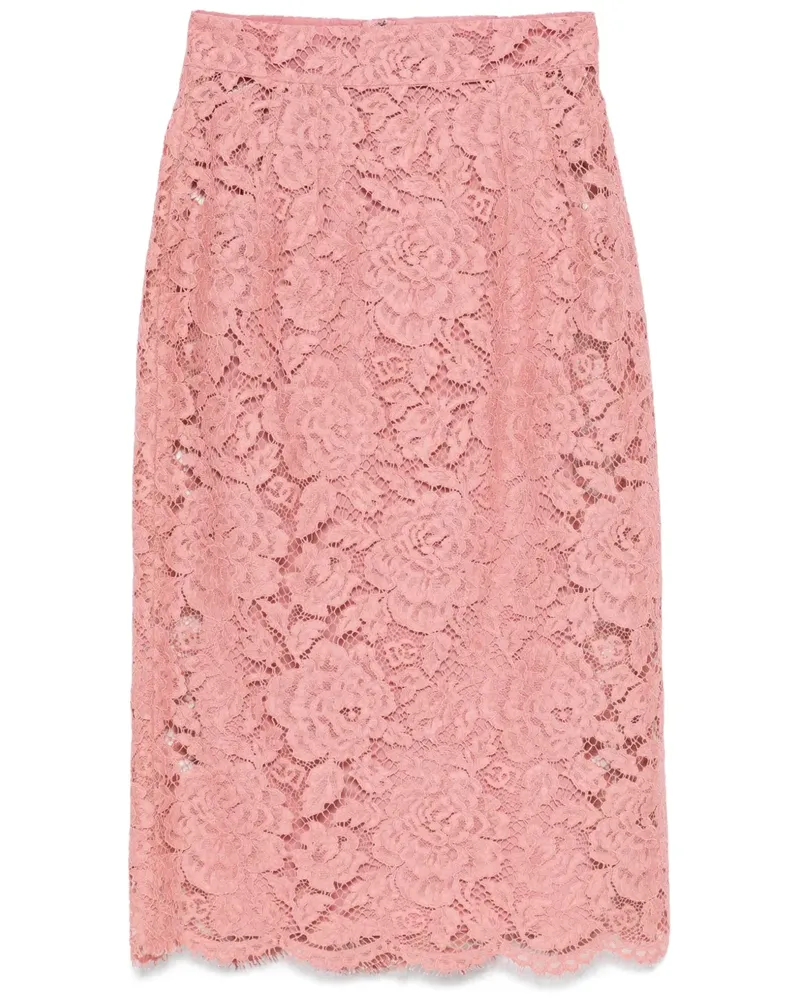 Dolce & Gabbana Midirock mit Logo-Stickerei - Rosa Rosa