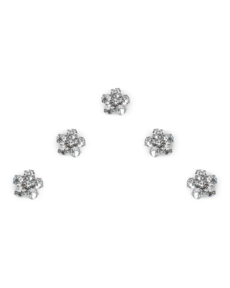 Jennifer Behr Viola Haarmagnete mit Blume - Silber Silber