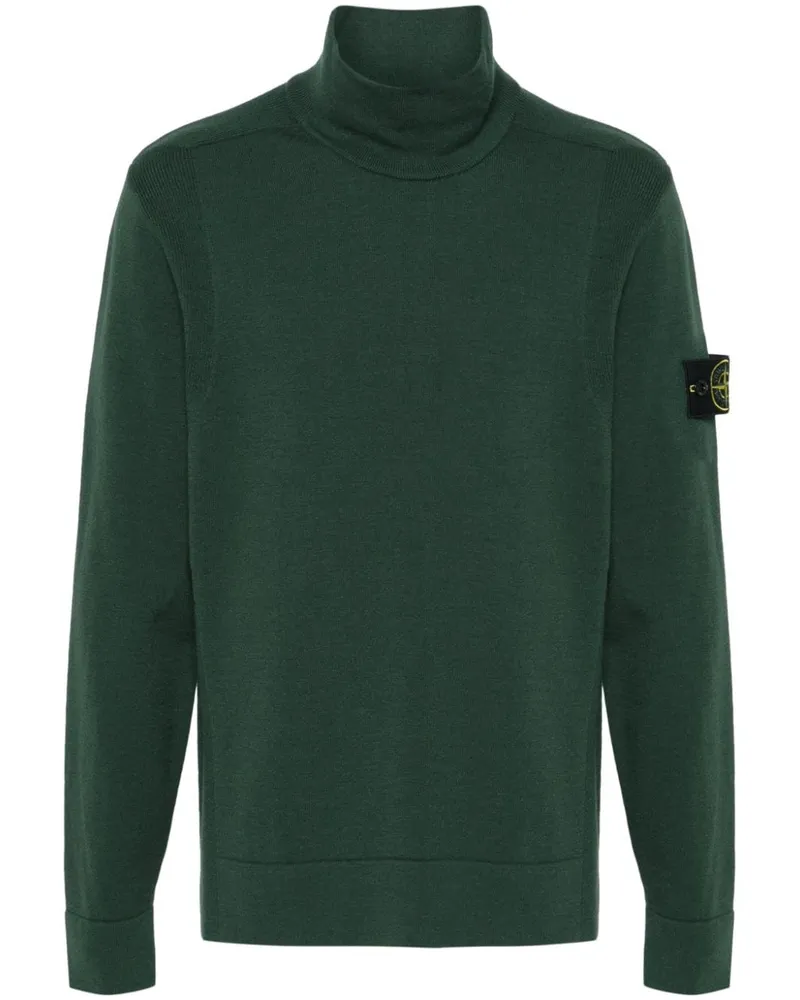 Stone Island Pullover mit Kompass-Patch - Grün Grün
