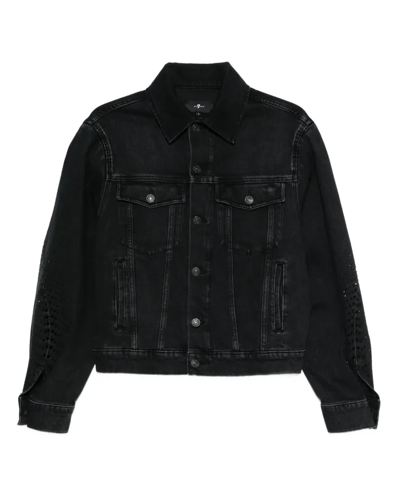 7 for all mankind laser-cut denim jacket - Schwarz Schwarz