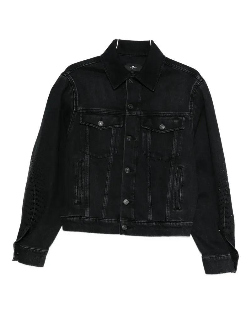 7 for all mankind laser-cut denim jacket - Schwarz Schwarz
