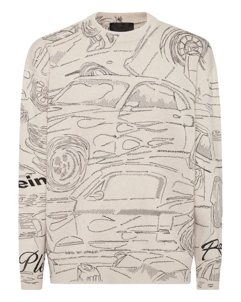 Philipp Plein Cars Racing Pullover - Weiß Weiß