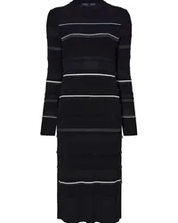 Proenza Schouler Geripptes Midikleid mit Streifen Schwarz