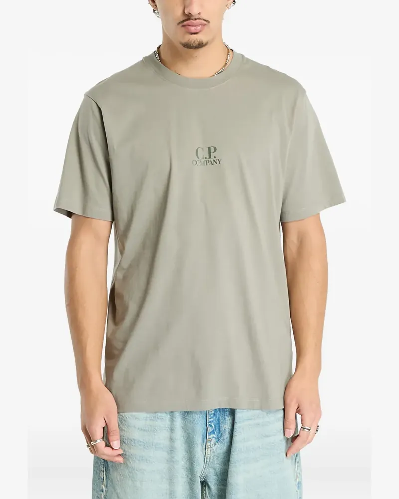 C.P. Company Kurzärmeliges T-Shirt mit Logo-Print - Grau Grau