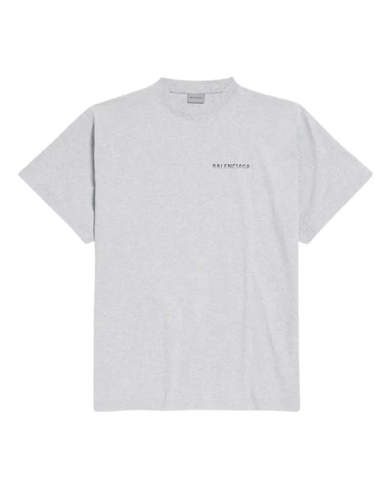 Balenciaga Oversized-T-Shirt mit Farbverlauf hinten in Hellgrau Grau