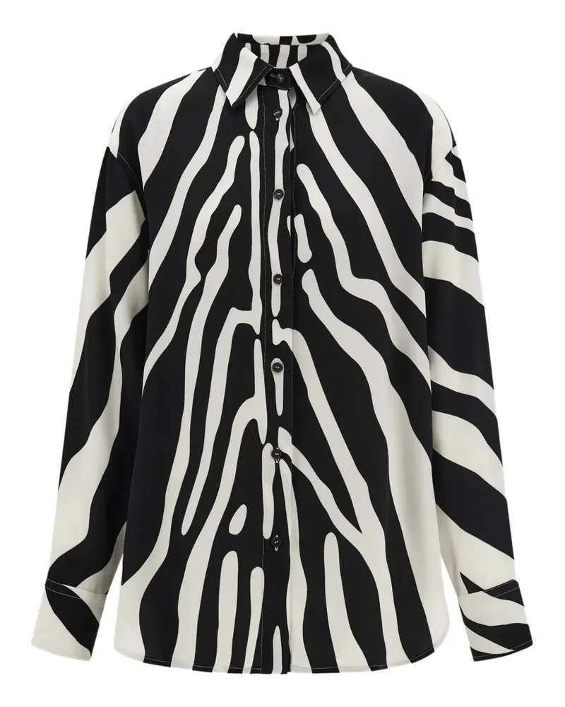 Ferragamo zebra-print long-sleeves shirt - Schwarz Schwarz