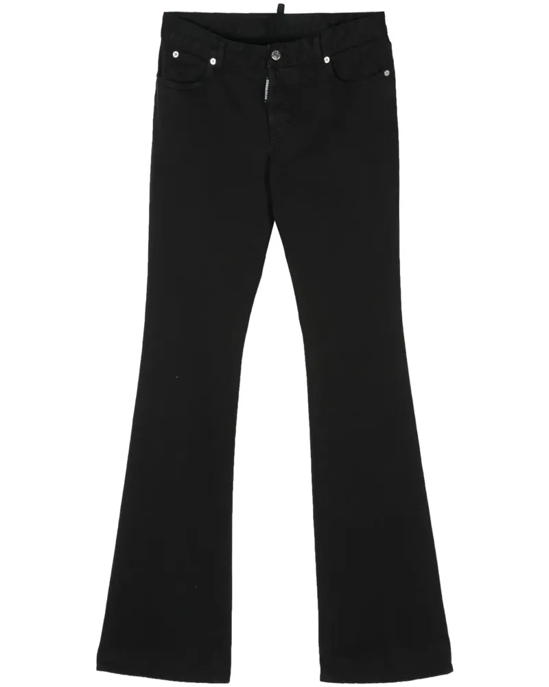 Dsquared2 Halbhohe Schlagjeans - Schwarz Schwarz