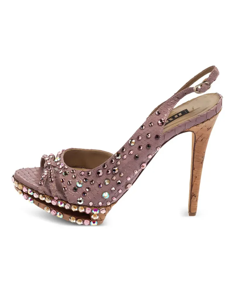 Le Silla Slingback-Sandalen mit Kristallen 125mm - Violett Violett