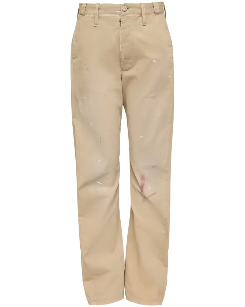 Maison Margiela Hose mit Farbklecks-Print - Nude Nude