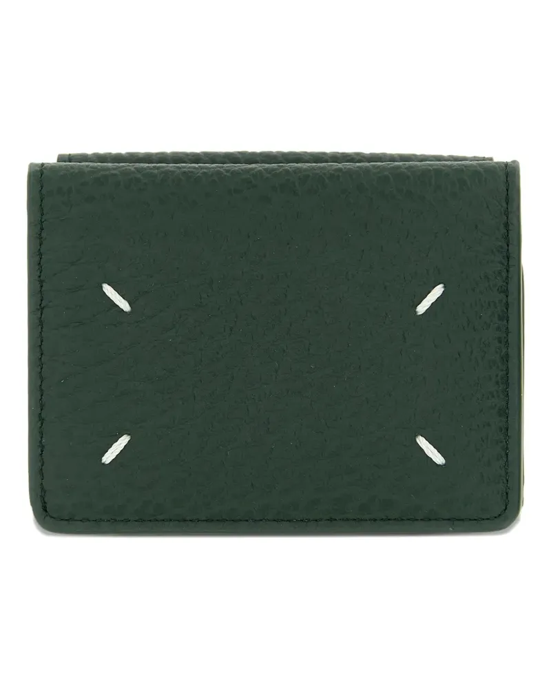 Maison Margiela four-stitches embossed-grain wallet - Grün Grün