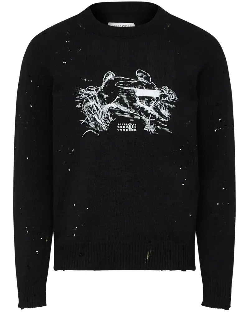 Maison Margiela Pullover mit Rundhalsausschnitt - Schwarz Schwarz