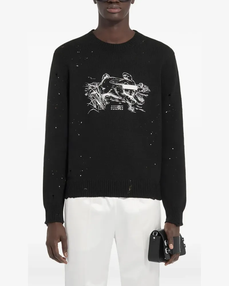 Maison Margiela Pullover mit Rundhalsausschnitt - Schwarz Schwarz