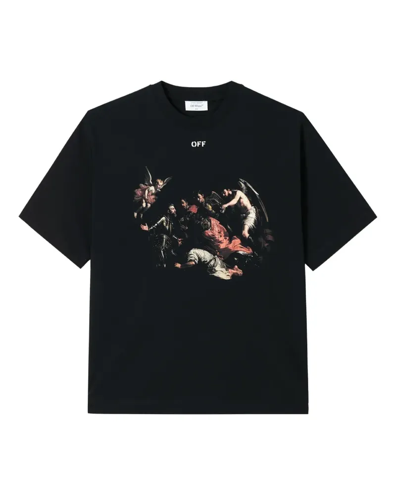 OFF-WHITE T-Shirt mit grafischem Print - Schwarz Schwarz